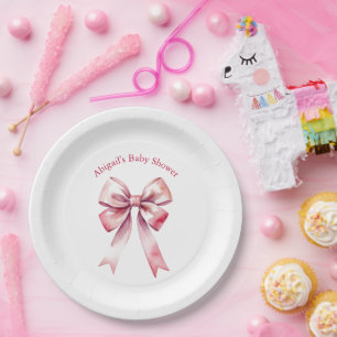 Assiettes En Carton Fête de Bébé Fille Coquette Arc-en-Ciel Rose