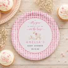 Fête de Bébé Fille Rose à Carreaux Silly Goose