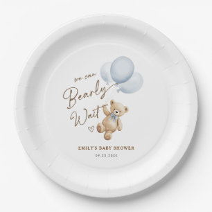 Assiettes En Carton Fête de bébé garçon Ourson Nous pouvons à peine at