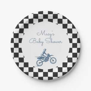 Assiettes En Carton Fête de Bébé Moto Cross