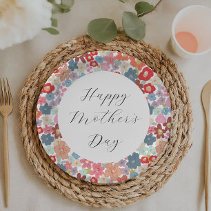 Assiettes En Carton Fête de brunch colorée et florale pour la fête des