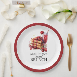 Assiettes En Carton Fête de cerise Brunch nuptial sur mesure