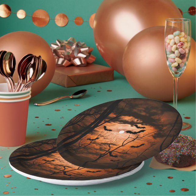 Assiettes En Carton Fête de costume de Pleine lune Spooktacular (Multi)