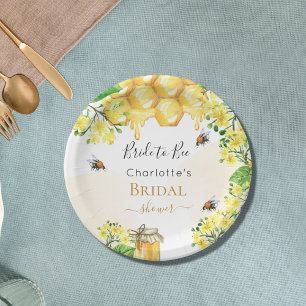 Assiettes En Carton Fête de douche de mariée abeilles bourdon fleurs j
