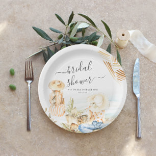 Assiettes En Carton Fête de fiançailles sur la plage tropicale