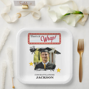 Assiettes En Carton Fête de fin d'études de fanatique de cinéma
