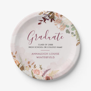 Assiettes En Carton Fête de fin d'études florale 2026