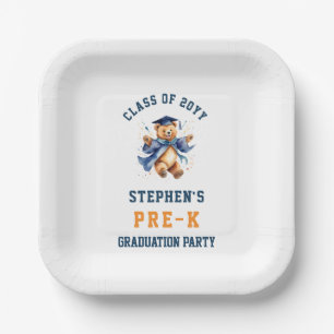 Assiettes En Carton Fête de fin d'études maternelle Ourson Mignon