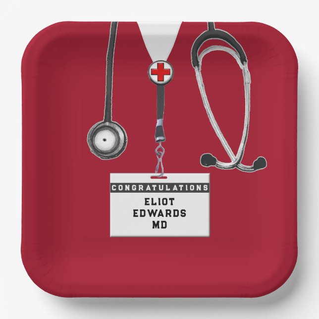 Assiettes En Carton Fête de fin d'études Médicales (Recto)