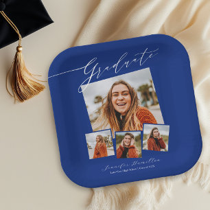 Assiettes En Carton Fête de fin d'études minimaliste avec photo de pro