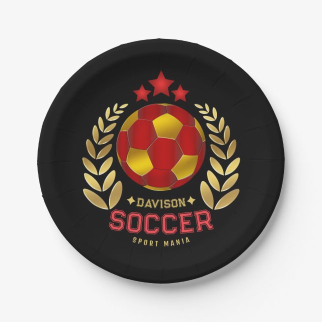 Assiettes En Carton Fête de foot  (Devant)
