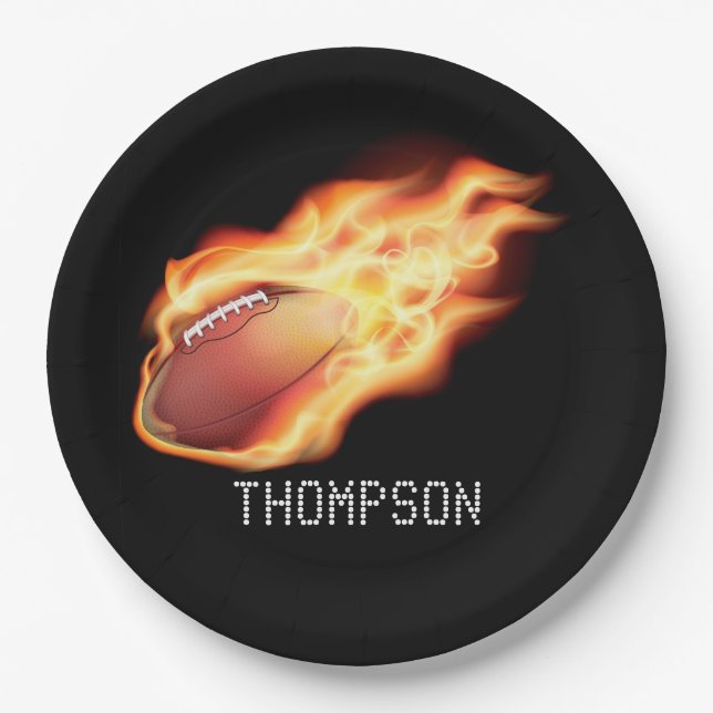 Assiettes En Carton Fête de football personnalisée (Devant)