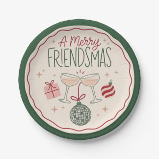 Assiettes En Carton Fête de Friendsmas Joyeux Noël
