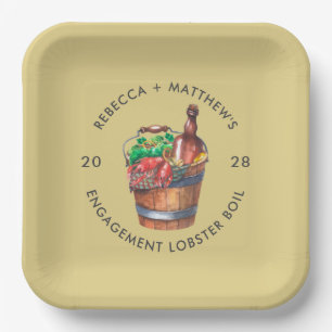 Assiettes En Carton Fête de fruits de mer pour fiançailles Bouillabais