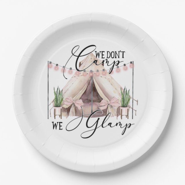 Assiettes En Carton Fête de glamping (Devant)