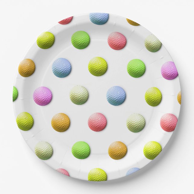 Assiettes En Carton Fête de golf (Devant)