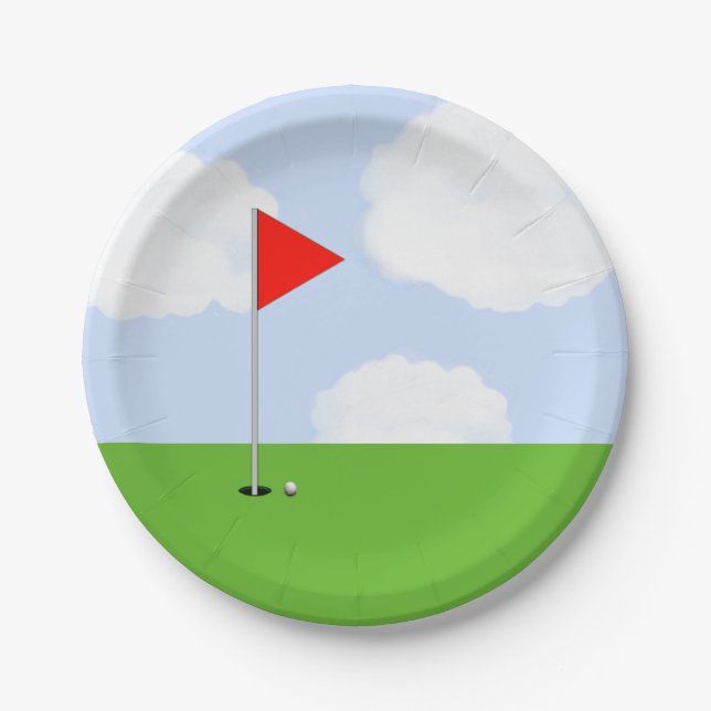 Assiettes En Carton Fête de golf (Devant)