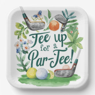 Assiettes En Carton Fête de golf sur le thème du golfeur