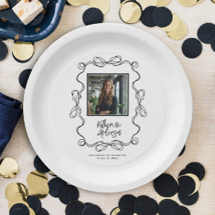 Assiettes En Carton Fête de graduation photo de vaches noires à la fro