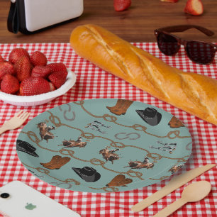 Assiettes En Carton Fête de grange cowboy