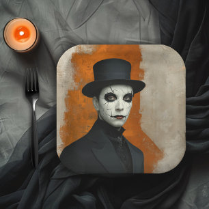 Assiettes En Carton Fête de Halloween tenue gothique ensorcelée
