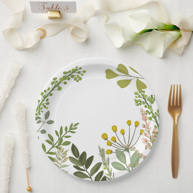 Assiettes En Carton Fête de jardin estivale éternelle  (Mariage)