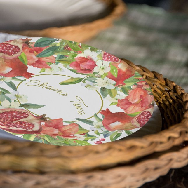 Assiettes En Carton Fête de la grenade sucrée Rosh Hashanah Nouvel An (Créateur téléchargé)