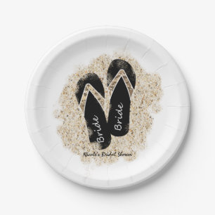 Assiettes En Carton Fête de la mariée de plage d'été de sandales de