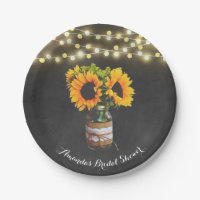 Fête de la mariée de pot de maçon de tournesol de