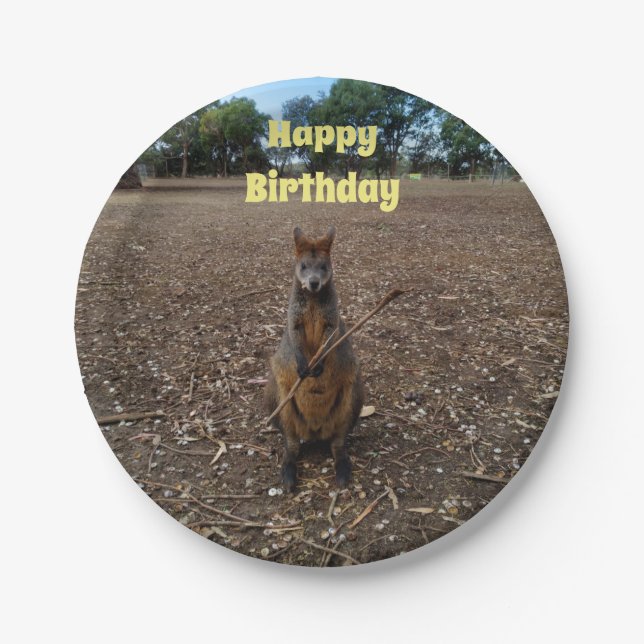 Assiettes En Carton "Fête de la nature : un casse-croûte de Wallaby" (Devant)