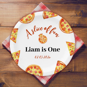 Assiettes En Carton Fête de la Pizza moderne Anniversaire