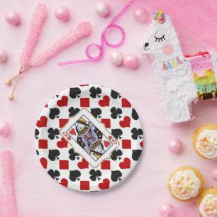 Assiettes En Carton Fête de la Reine des Diamants et des Cœurs