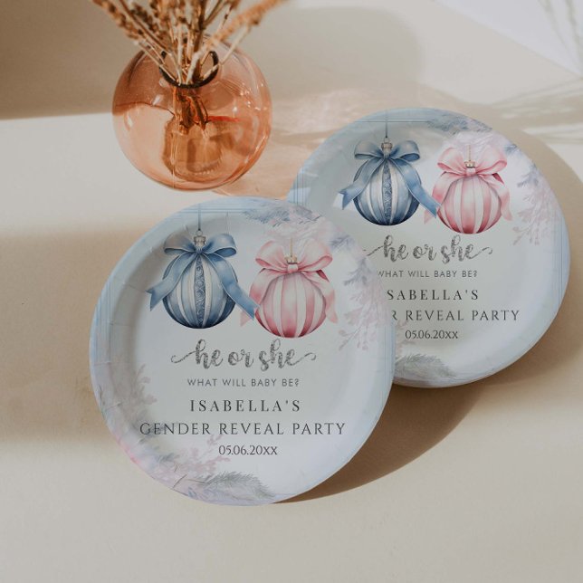 Assiettes En Carton Fête de la révélation de genre hivernale (Créateur téléchargé)