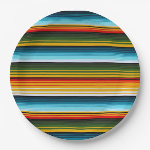 Assiettes En Carton Fête de la Serape mexicaine