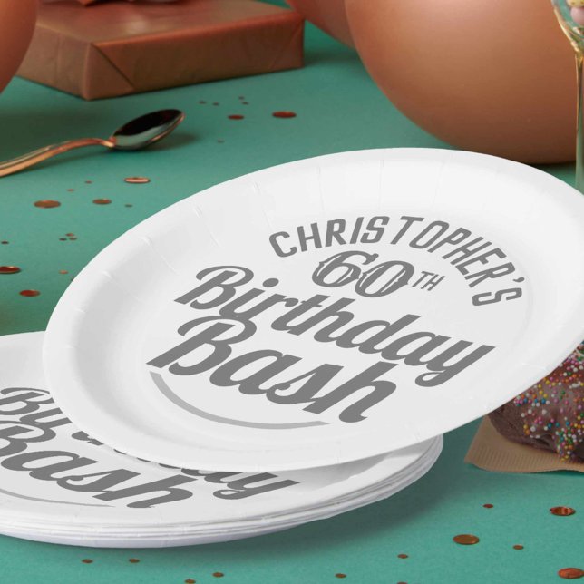 Assiettes En Carton Fête de l'âge de 60e anniversaire (Créateur téléchargé)