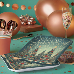 Assiettes En Carton Fête de l'arbre de Noël