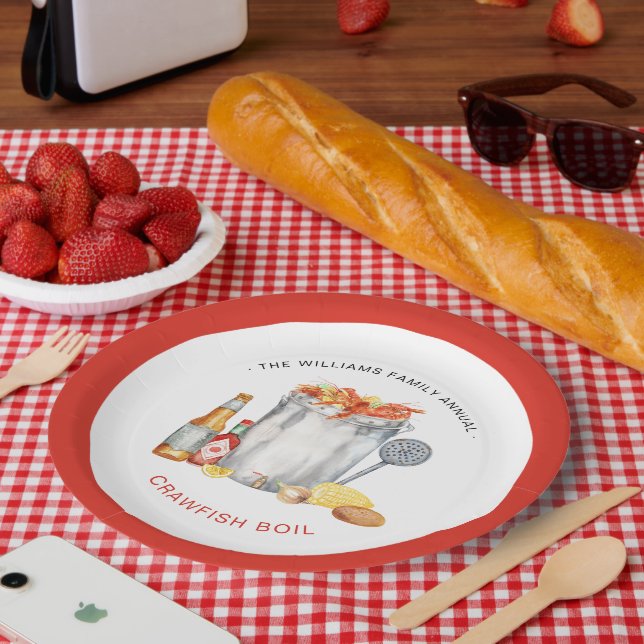 Assiettes En Carton Fête de l'écrevisse d'été | Barbecue de Low Countr (Pique-nique)