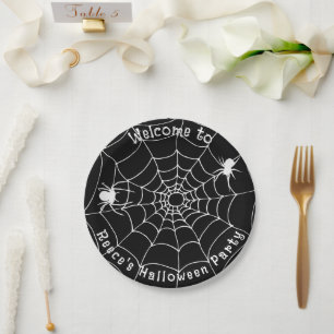 Assiettes En Carton Fête de l'Halloween des araignées éffrayantes et d