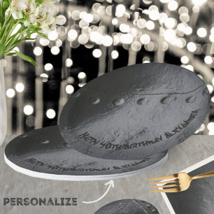 Assiettes En Carton Fête de l'homme en métal noir