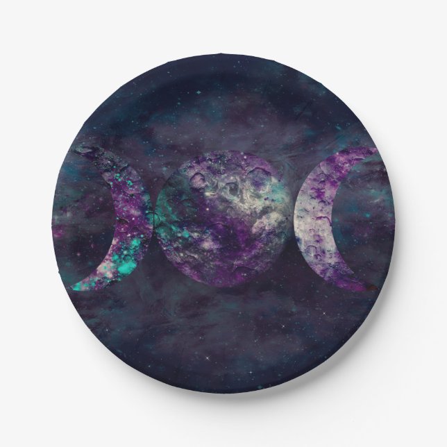 Assiettes En Carton Fête de l'univers de la Triple Déesse Lunaire (Devant)