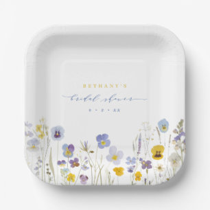 Assiettes En Carton Fête de mariage champêtre avec fleurs sauvages ble