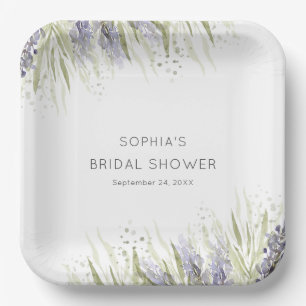 Assiettes En Carton Fête de mariage champêtre lavande & sauge