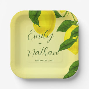 Assiettes En Carton Fête de mariage Citrus jaune vif