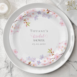 Assiettes En Carton Fête de mariage de Jardin de Floraison de Cerisier