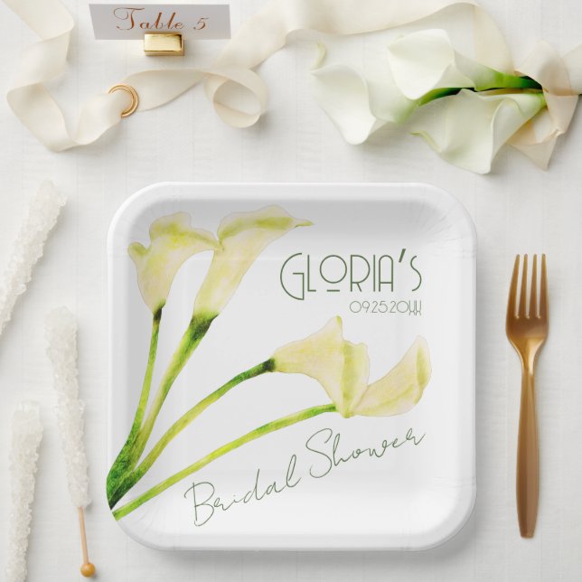 Assiettes En Carton Fête de mariage de la calla lily mexicaine (Mariage)