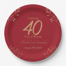Fête de mariage élégante pour les 40 ans de rubis