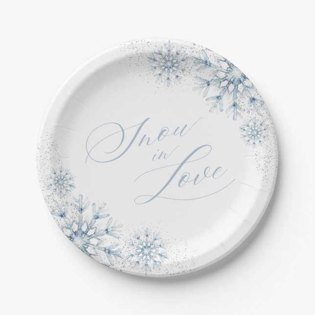 Assiettes En Carton Fête de mariage enneigée (Devant)