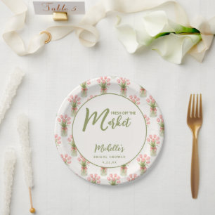 Assiettes En Carton Fête de mariage Floral Rose Fraîchement Retirée du