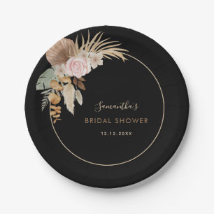 Assiettes En Carton Fête de mariage Herbe de Pampas Feuille de Palmier