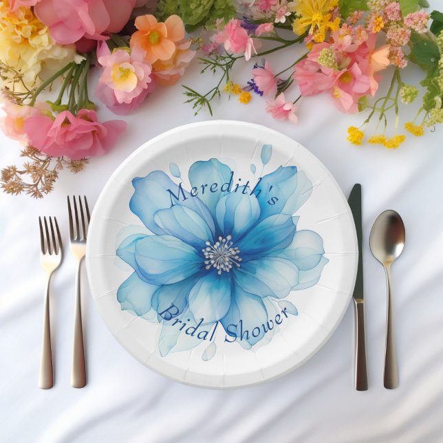 Assiettes En Carton Fête de Mariage Personnalisée avec Motifs Floraux  (Créateur téléchargé)